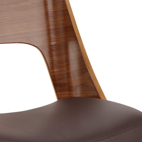 Carmen Leather Bar Stool Walnut & Brown