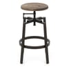 Industrial Turner Stool Dark Wood