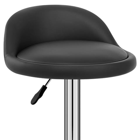 Lulu Real Leather Stool Black