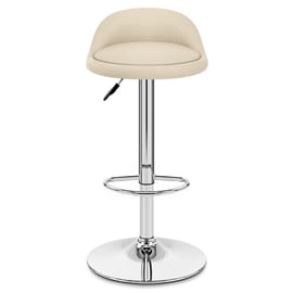 Lulu Real Leather Stool Cream