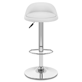 Lulu Real Leather Stool White