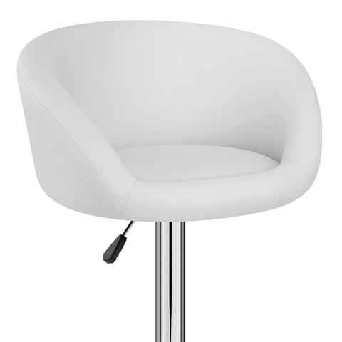 White Faux Leather Eclipse Bar Stool