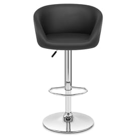 Black Faux Leather Eclipse Bar Stool