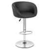 Black Faux Leather Eclipse Bar Stool