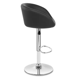 Black Faux Leather Eclipse Bar Stool