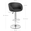 Black Faux Leather Eclipse Bar Stool