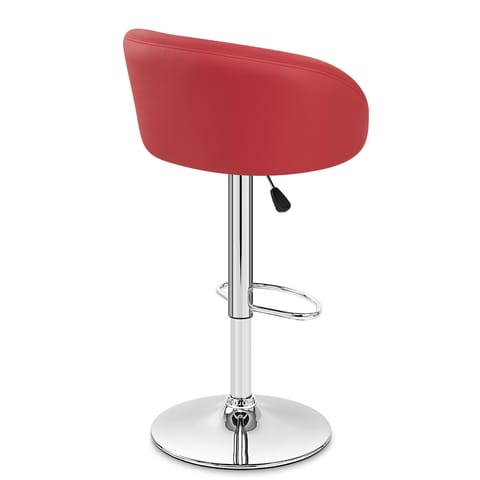Red Faux Leather Eclipse Stool