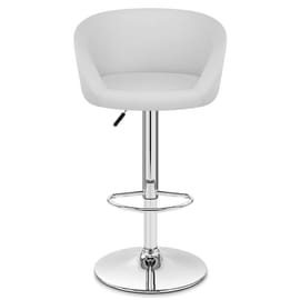 White Faux Leather Eclipse Bar Stool