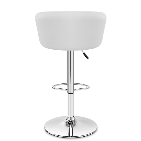 White Faux Leather Eclipse Bar Stool