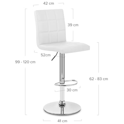 Criss Cross Bar Stool White Dimensions