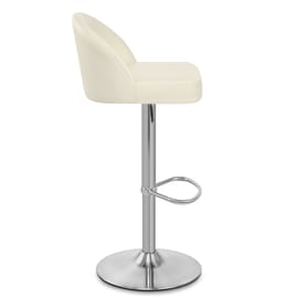 Mimi Brushed Steel Stool Cream