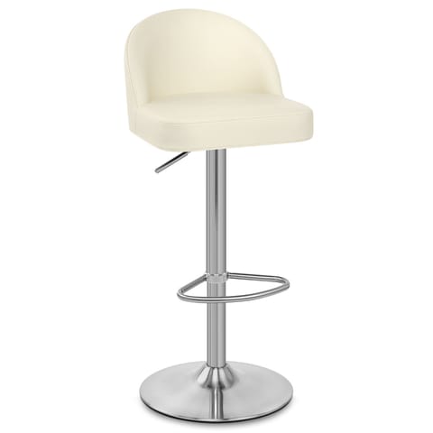 Mimi Brushed Steel Stool Cream