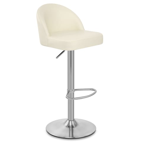 Mimi Brushed Steel Stool Cream