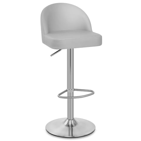 Mimi Brushed Steel Stool Grey