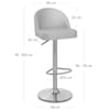 Mimi Brushed Steel Stool Grey