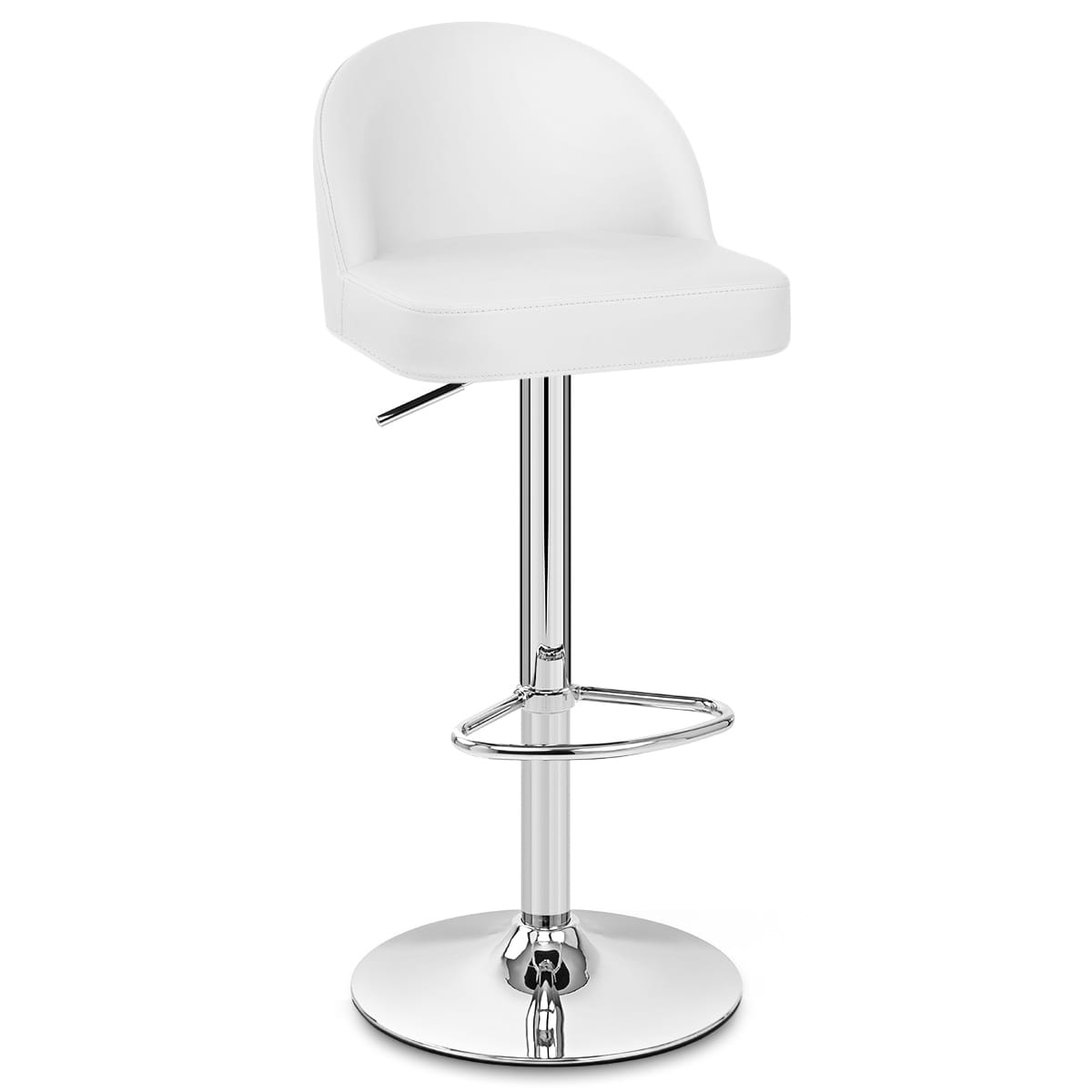 Mimi Chrome Stool White Atlantic Shopping