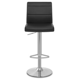 Brushed Steel Breakfast Bar Stool Black