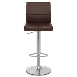 Brushed Steel Breakfast Bar Stool Brown