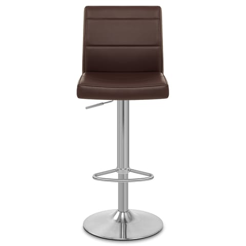 Brushed Steel Breakfast Bar Stool Brown