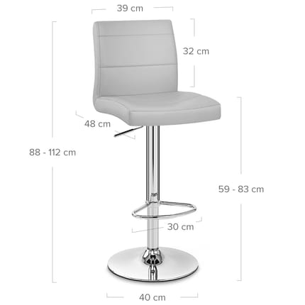 Chrome Breakfast Bar Stool Grey Dimensions