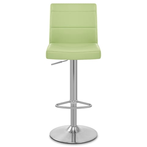 Brushed Steel Breakfast Bar Stool Green