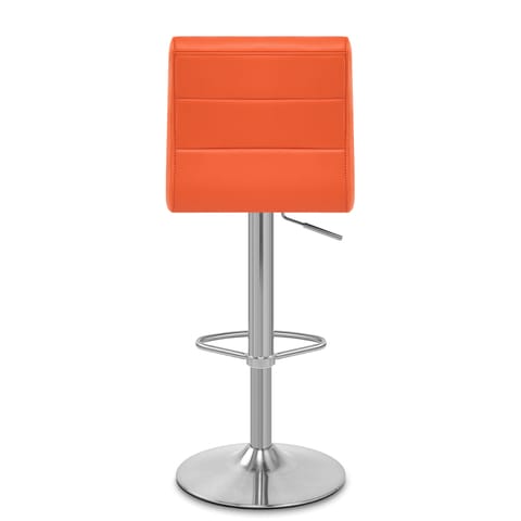 Brushed Steel Breakfast Bar Stool Orange