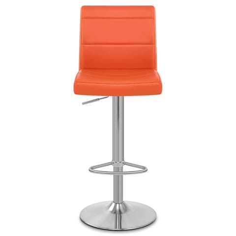 Brushed Steel Breakfast Bar Stool Orange