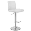Brushed Steel Breakfast Bar Stool White