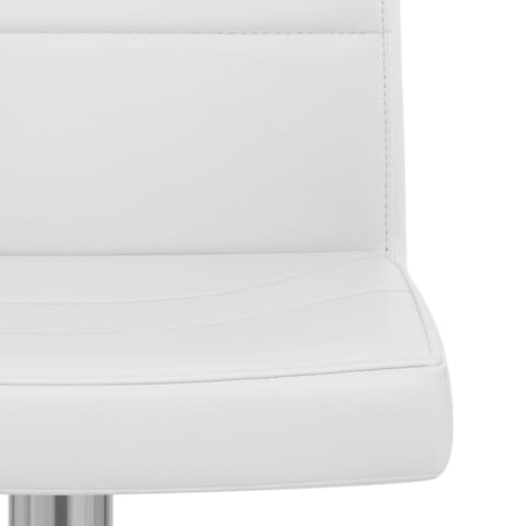 Brushed Steel Breakfast Bar Stool White