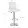 Brushed Steel Breakfast Bar Stool White