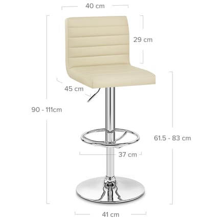 Mint Bar Stool Cream Dimensions