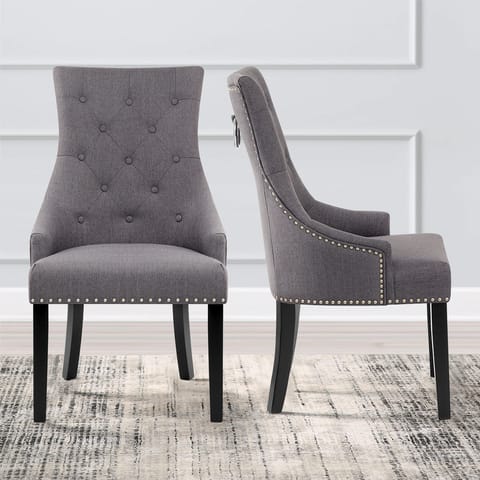 Ascot Dining Chair Charcoal Fabric