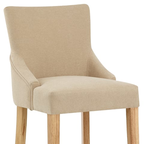 Magna Oak & Beige Fabric Bar Stool