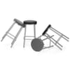 Vision Brushed Steel Stool Black