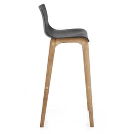 High Drift Oak & Black Bar Stool