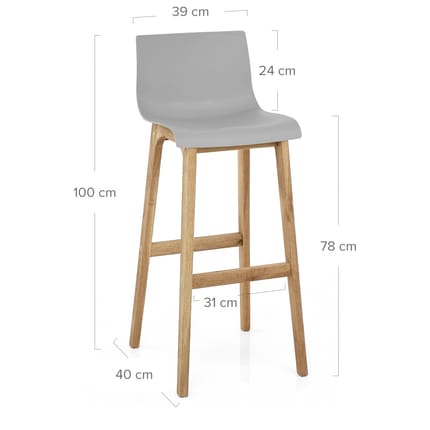 High Drift Oak & Grey Bar Stool Dimensions