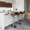 Carmen Leather Bar Stool Walnut & White