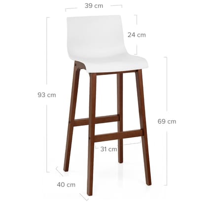 Drift Walnut & White Bar Stool Dimensions