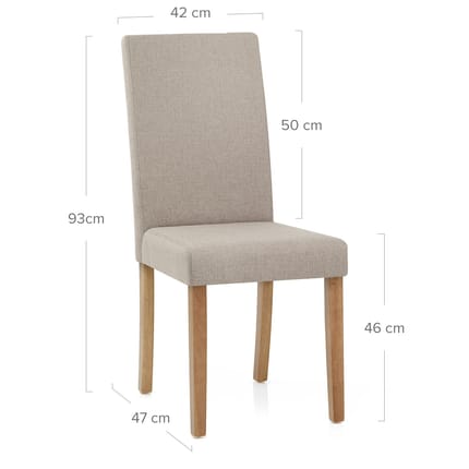 Columbus Oak Dining Chair Tweed Dimensions