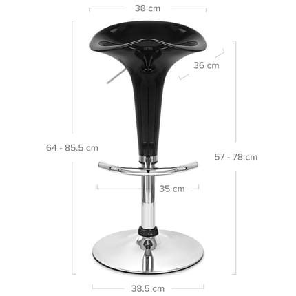 Gloss Coco Bar Stool Black Dimensions