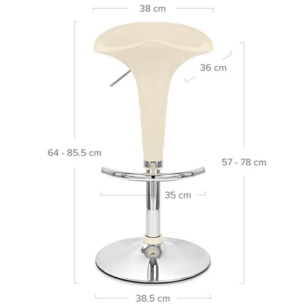 Gloss Coco Bar Stool Cream Dimensions