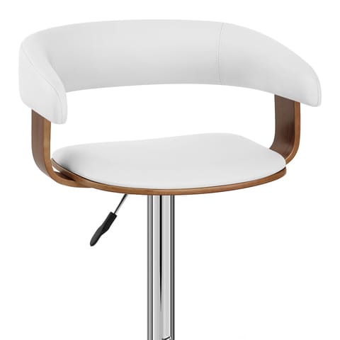 Orlando Bar Stool White & Walnut