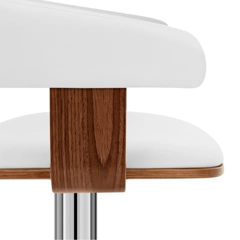 Orlando Bar Stool White & Walnut