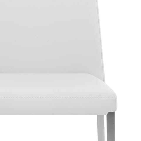 Faith Brushed Chair White Faux Leather