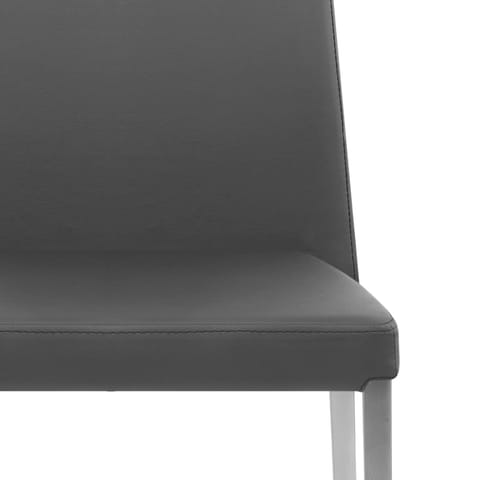 Faith Brushed Chair Grey Faux Leather