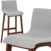 Drift Walnut & Light Grey Fabric Stool
