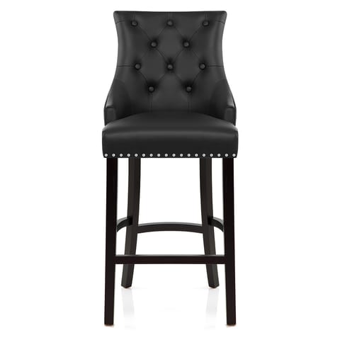 Ascot Bar Stool Black Leather
