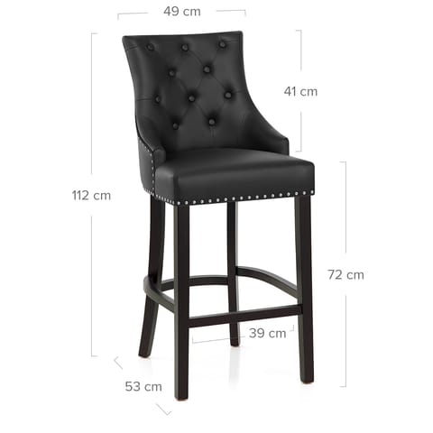 Ascot Bar Stool Black Leather