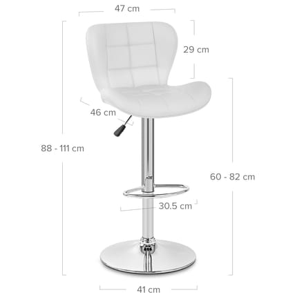 Houston Bar Stool White Dimensions