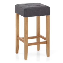 Oliver Oak Stool Charcoal Fabric